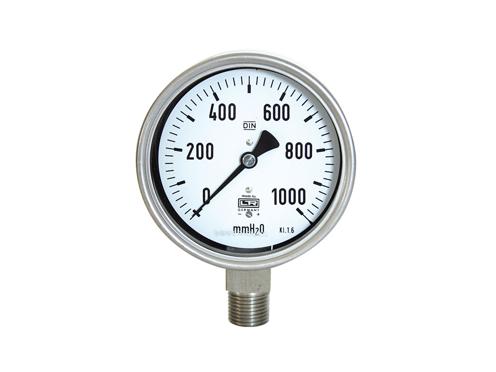 Kapselfedermanometer Komplett Edelstahl
