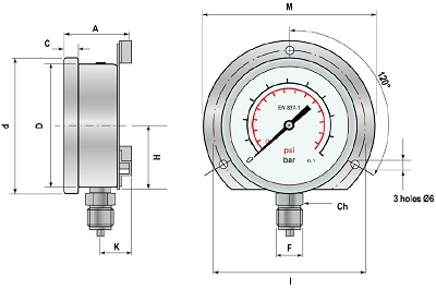 Zeichnung Kältemanometer Amoniak