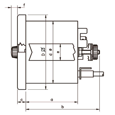 Zeichnung Fernanzeigendes Thermostat für Tafeleinbau Quadratisch